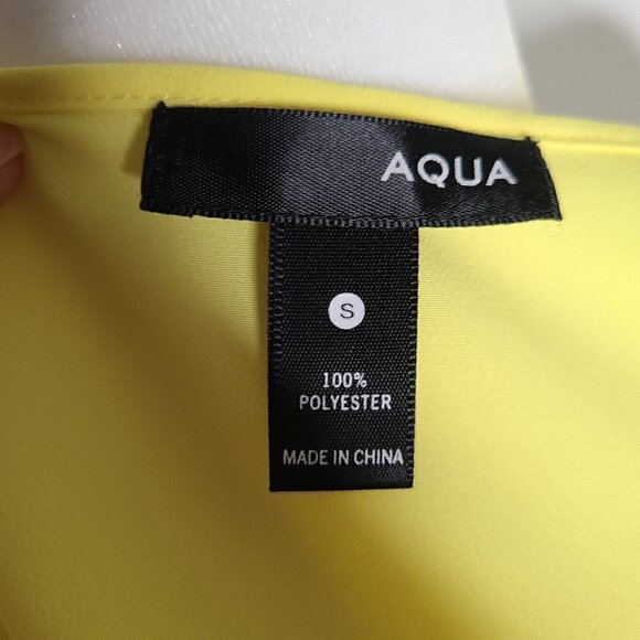 AQUA Neon Yellow Slinky Short Sleeve Top - Picture 5 of 5